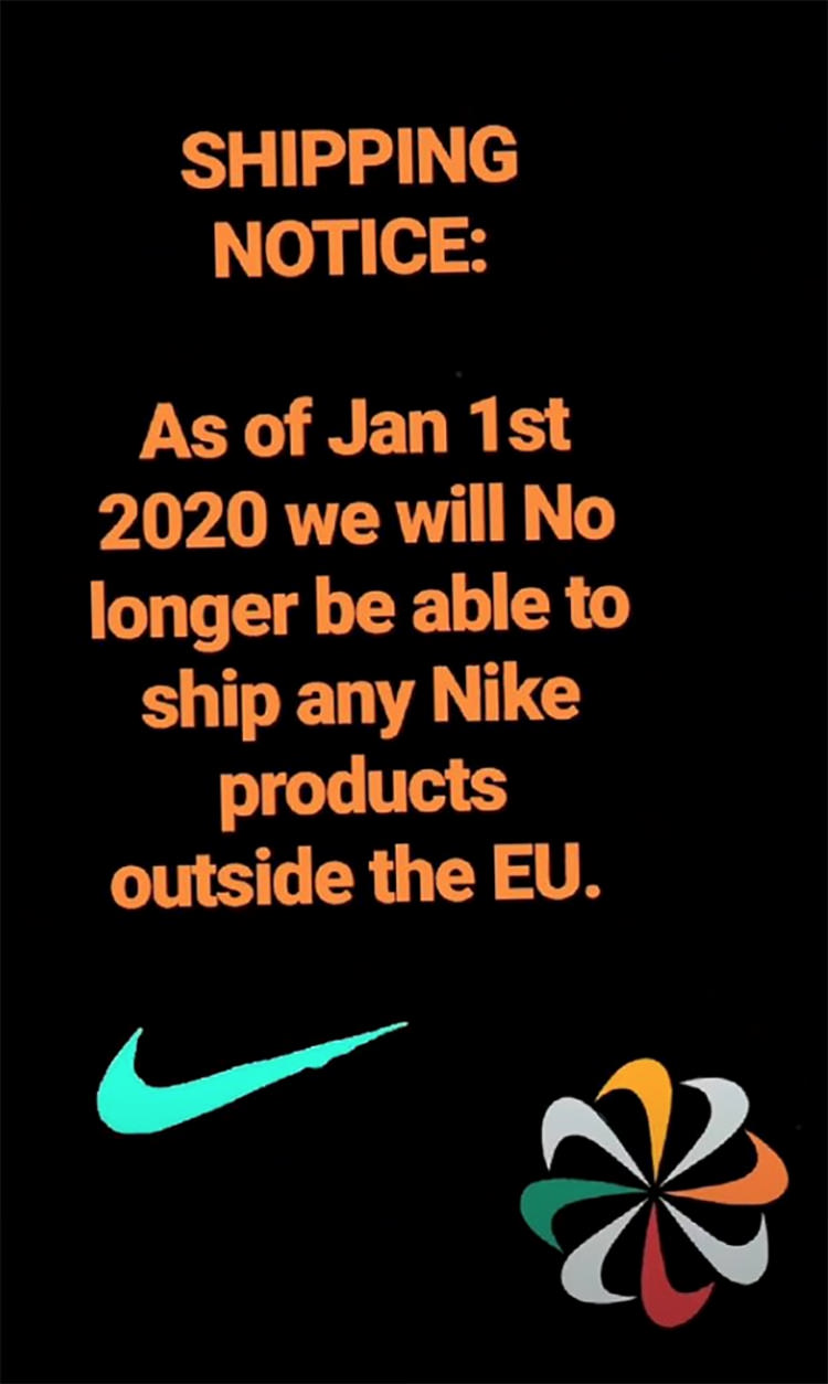 nike store ship overseas