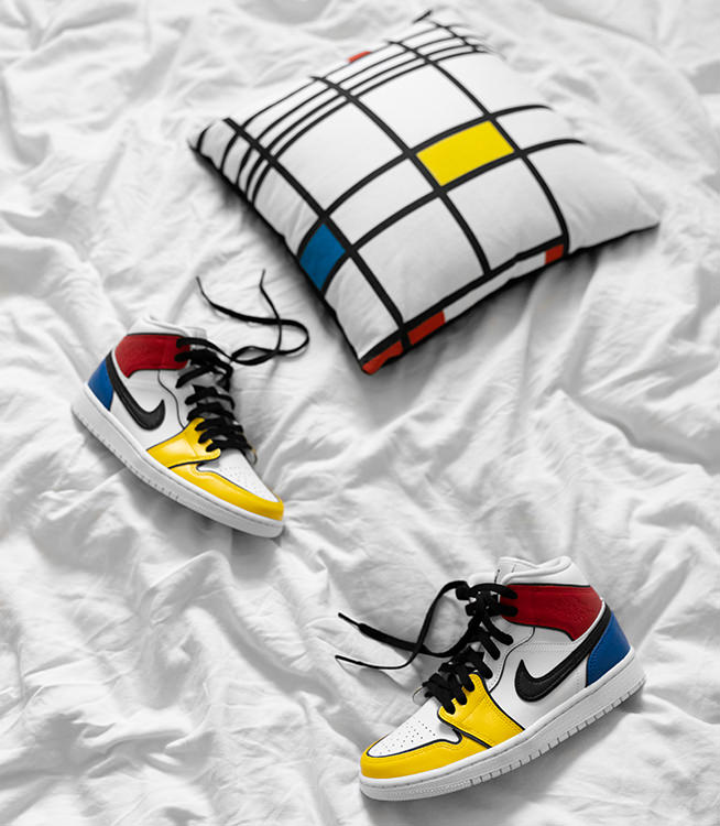 SB Dunk Low "Piet Mondrian" Inspires Custom Air Jordan 1 Nice Kicks