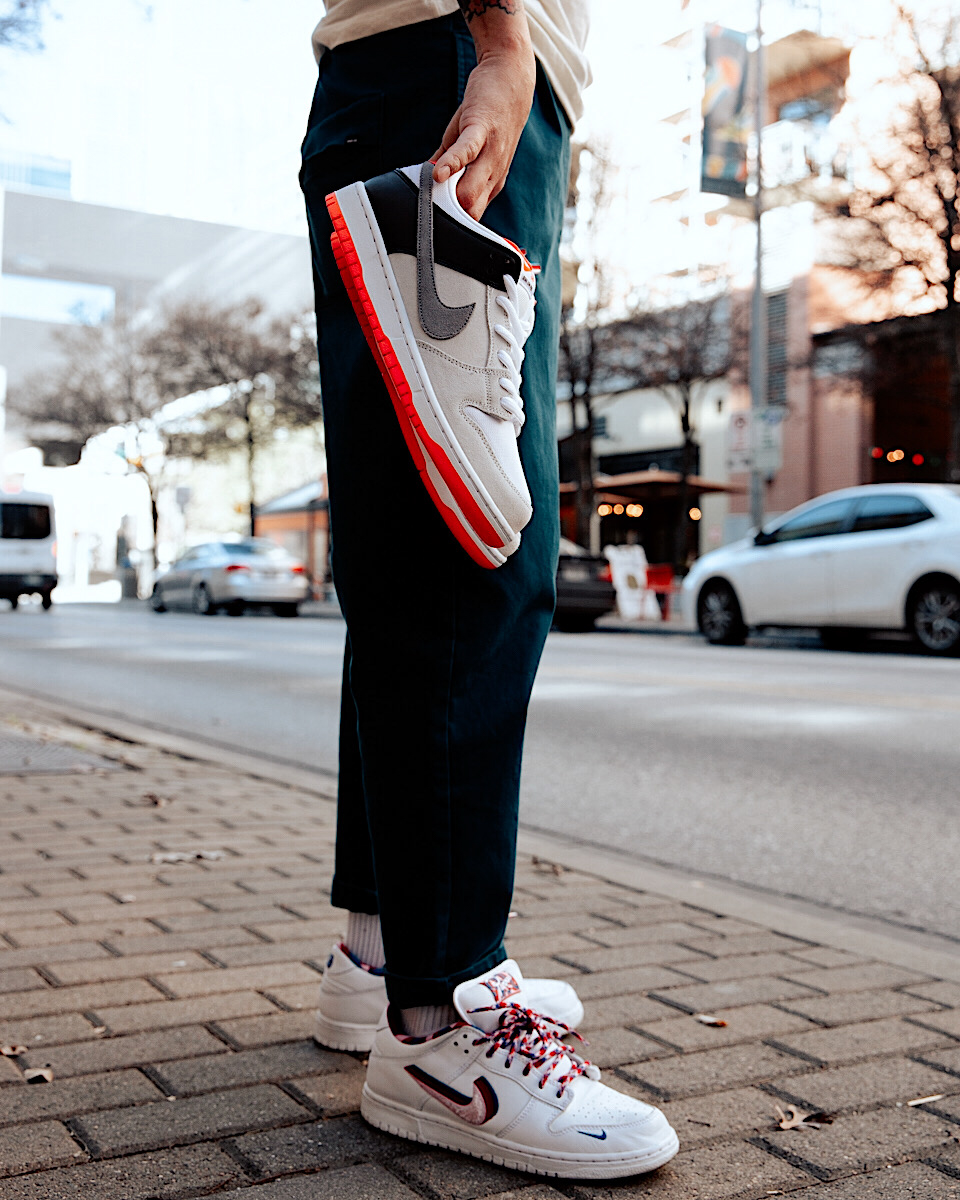 nike sb orange label dunk low infrared