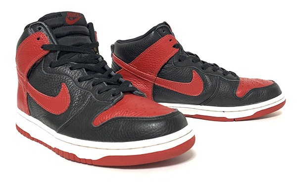 black and red nike dunks high