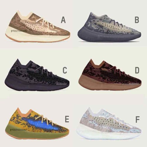 different types of yeezys