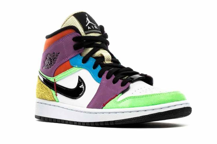 multi colored jordan 1