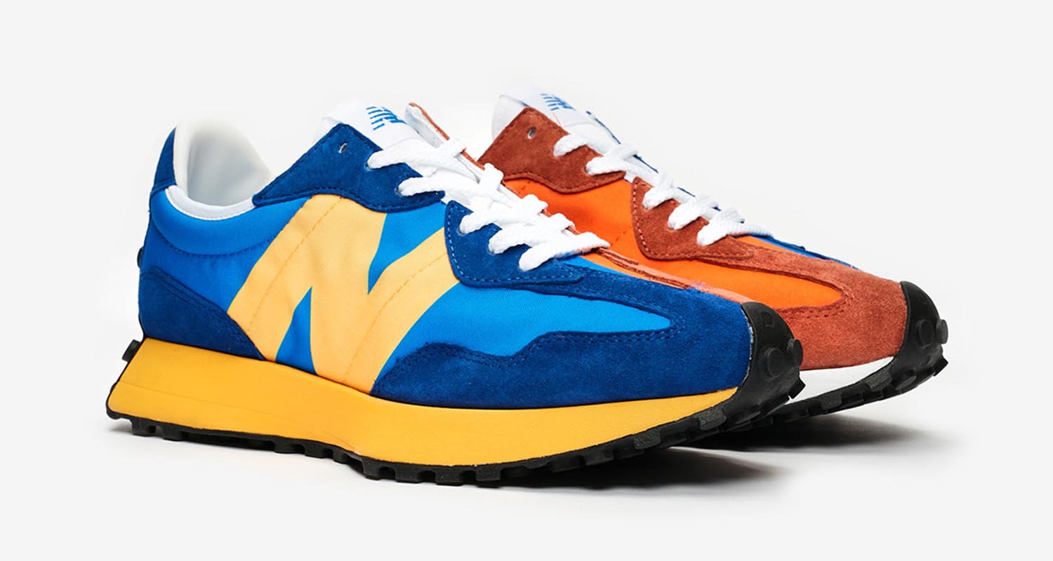 blue and orange new balance shoes