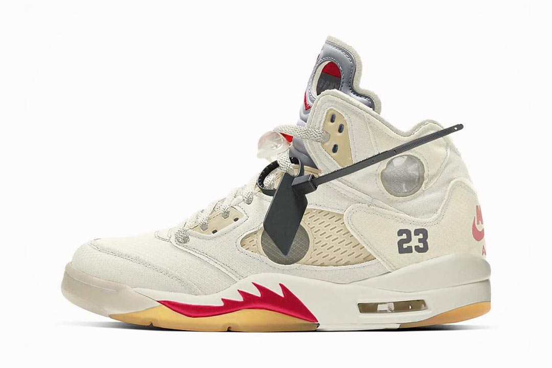 beige off white jordan 5