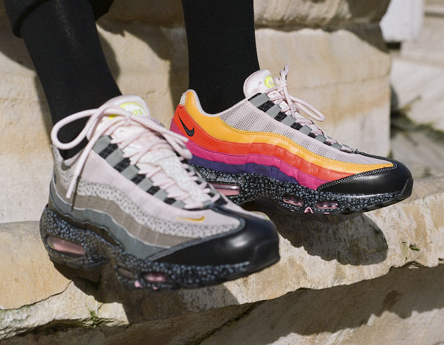 air max 95 silver bullet on feet