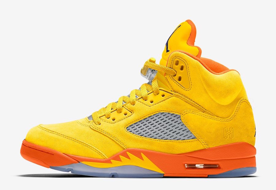 blue and yellow new jordans