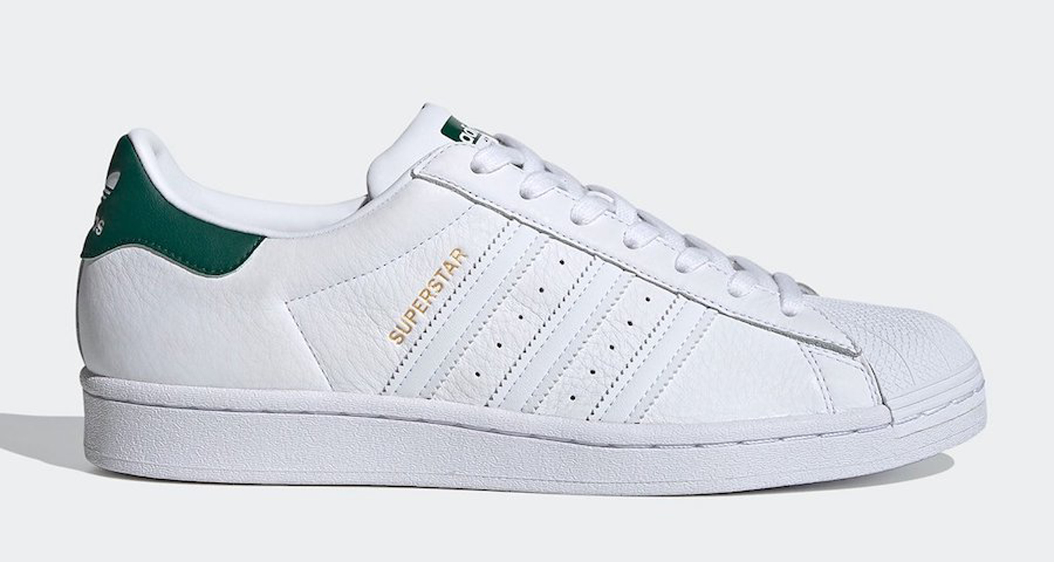 adidas superstar white collegiate green