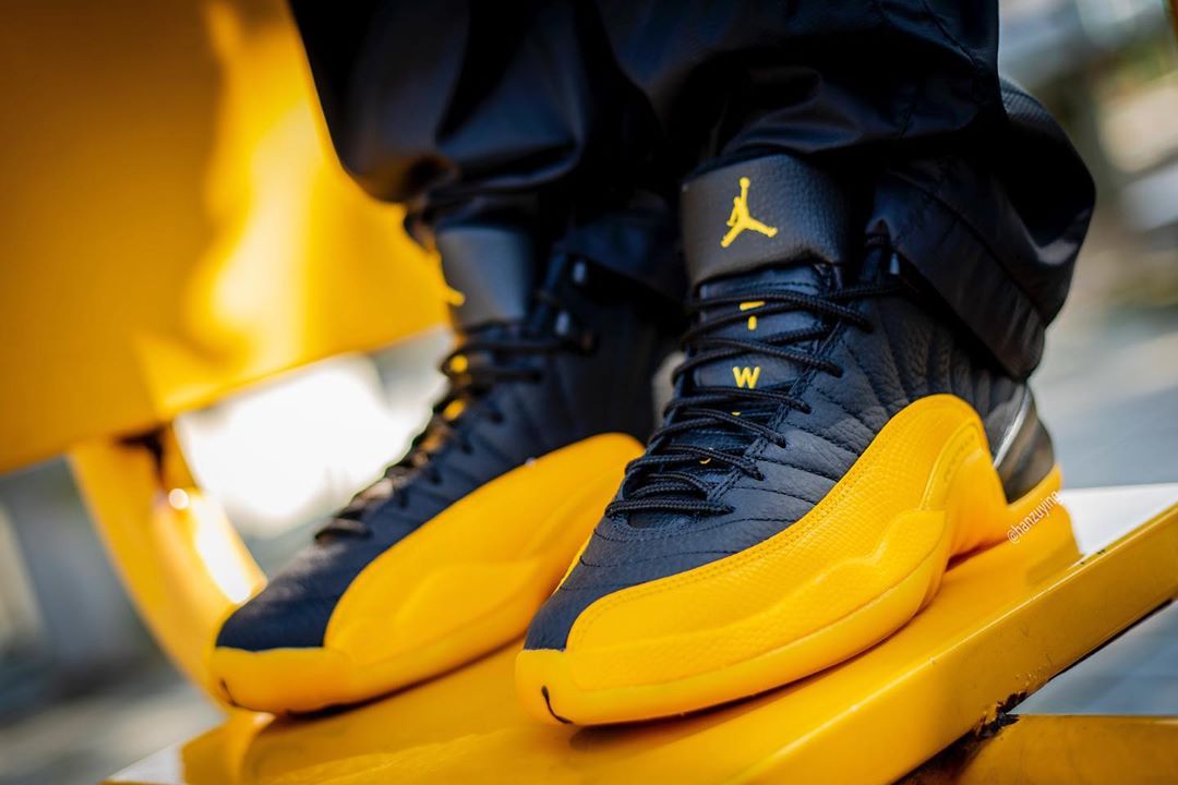 black and yellow jordan 12