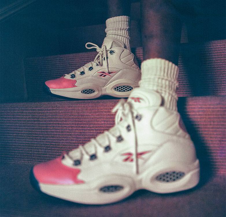 reebok question mid pink