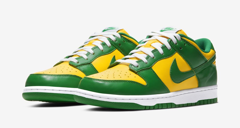 nike dunk green and yellow