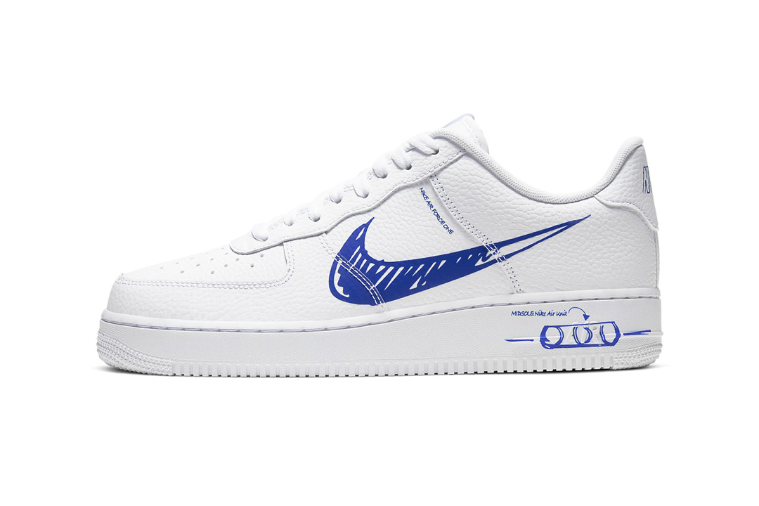 Nike Air Force 1 Low 07 LV8 White Racer Blue (GS) for Women