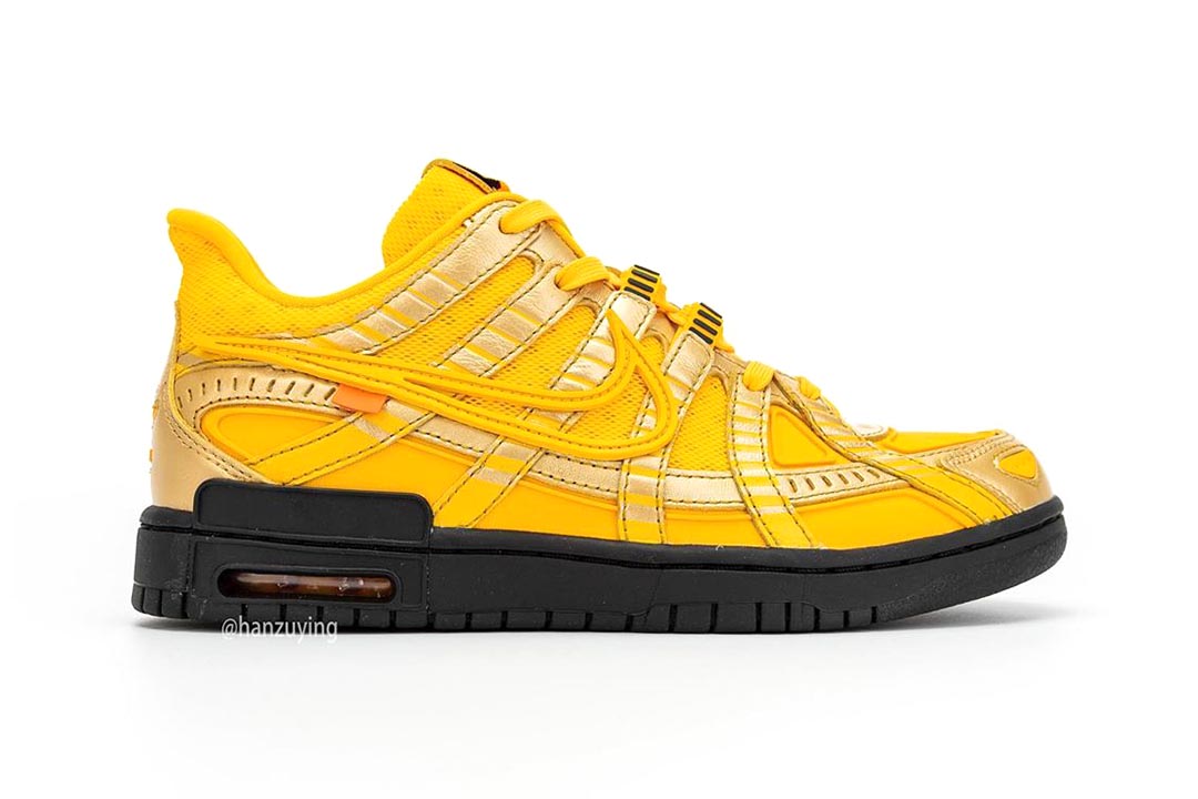 Off-White x Nike Air Rubber Dunk "University Gold" CU6015-700