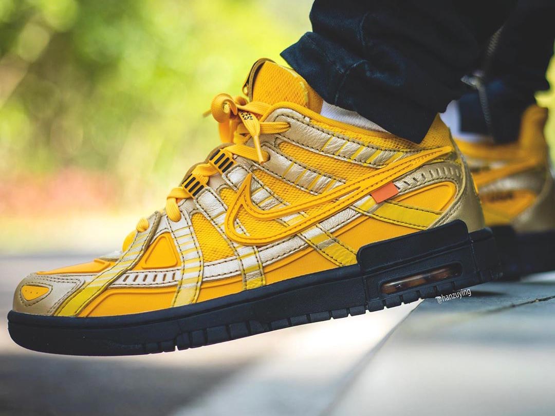 Off-White x Nike Air Rubber Dunk "University Gold" CU6015-700