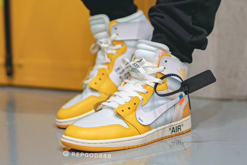 Off White Hi Top Co Virgil Abloh Yellow Leather ref.121645 - Joli Closet