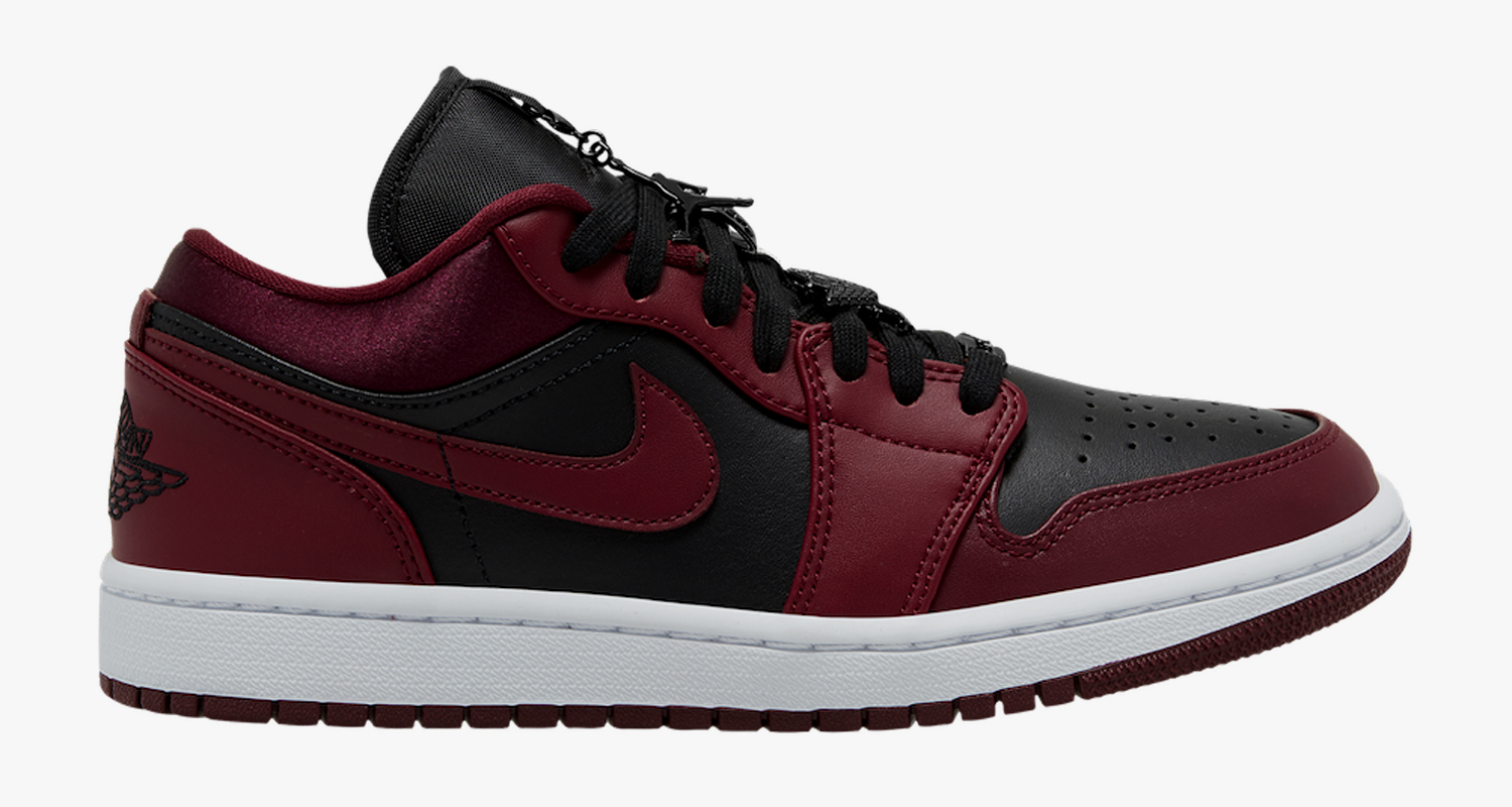 burgundy and black air jordan 1