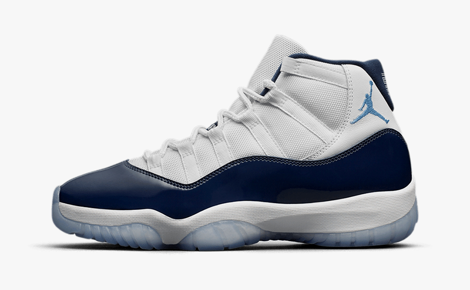 navy and white jordan 11