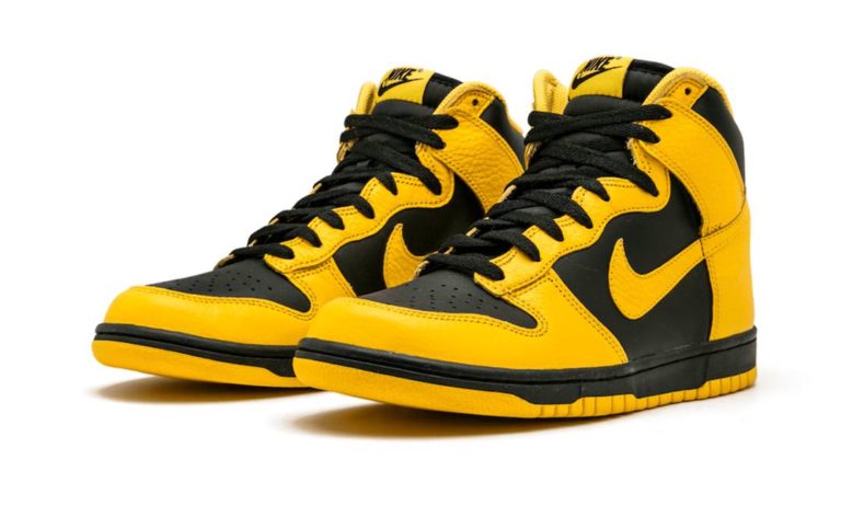 nike dunk high black varsity maize