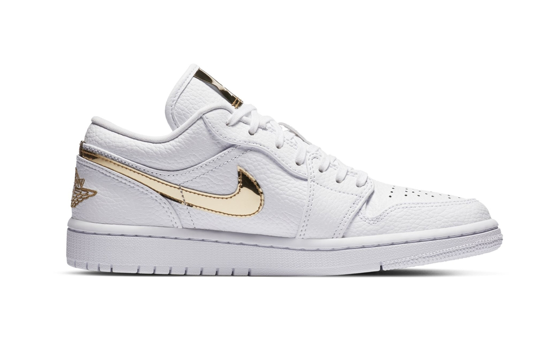 white and gold jordans womens