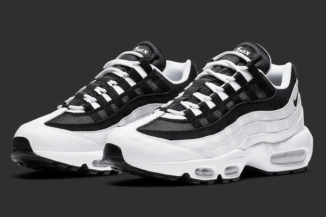 nike white with black accent air max 95 trainers