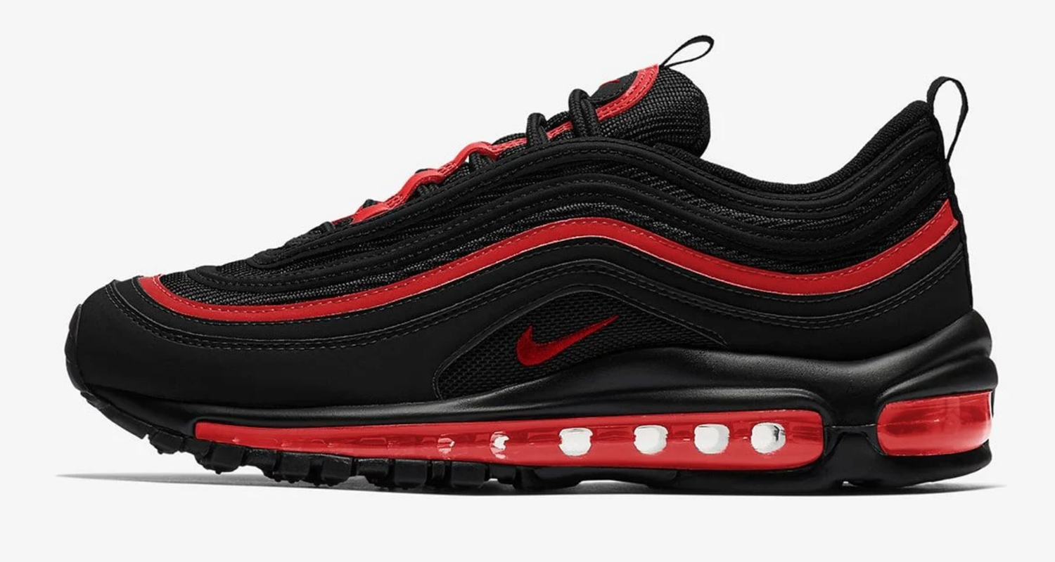 nike air max 97 black with red tick