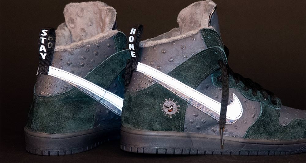 Custom Nike SB Dunk High Raises Money Against COVID 19 Nice Kicks