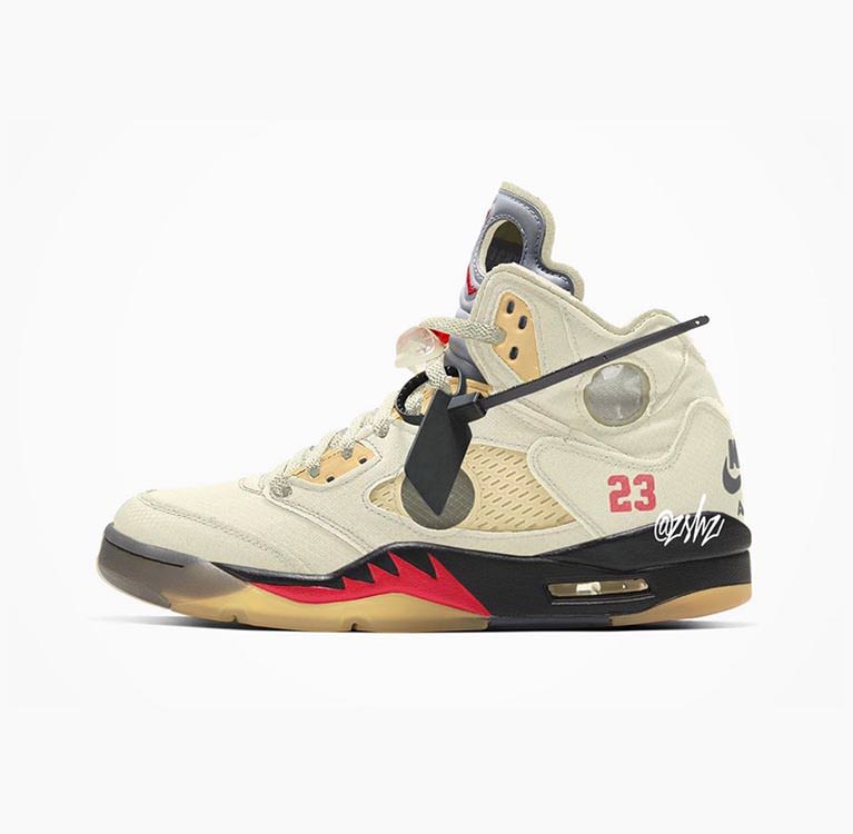 off white jordan 5 cream