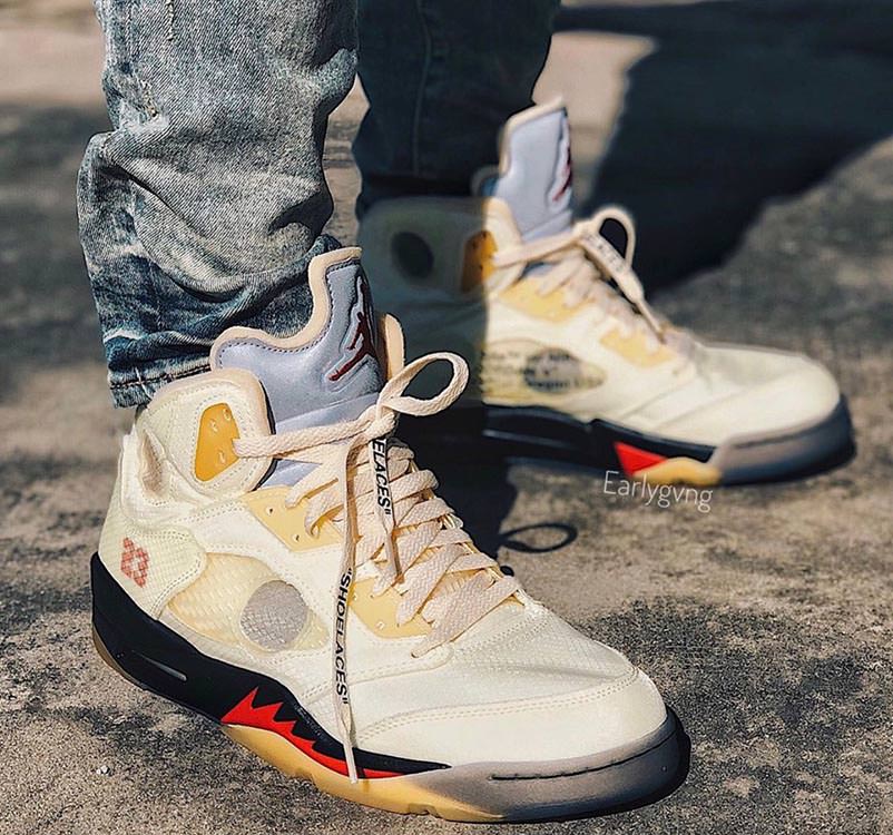 off white jordan 5 cream