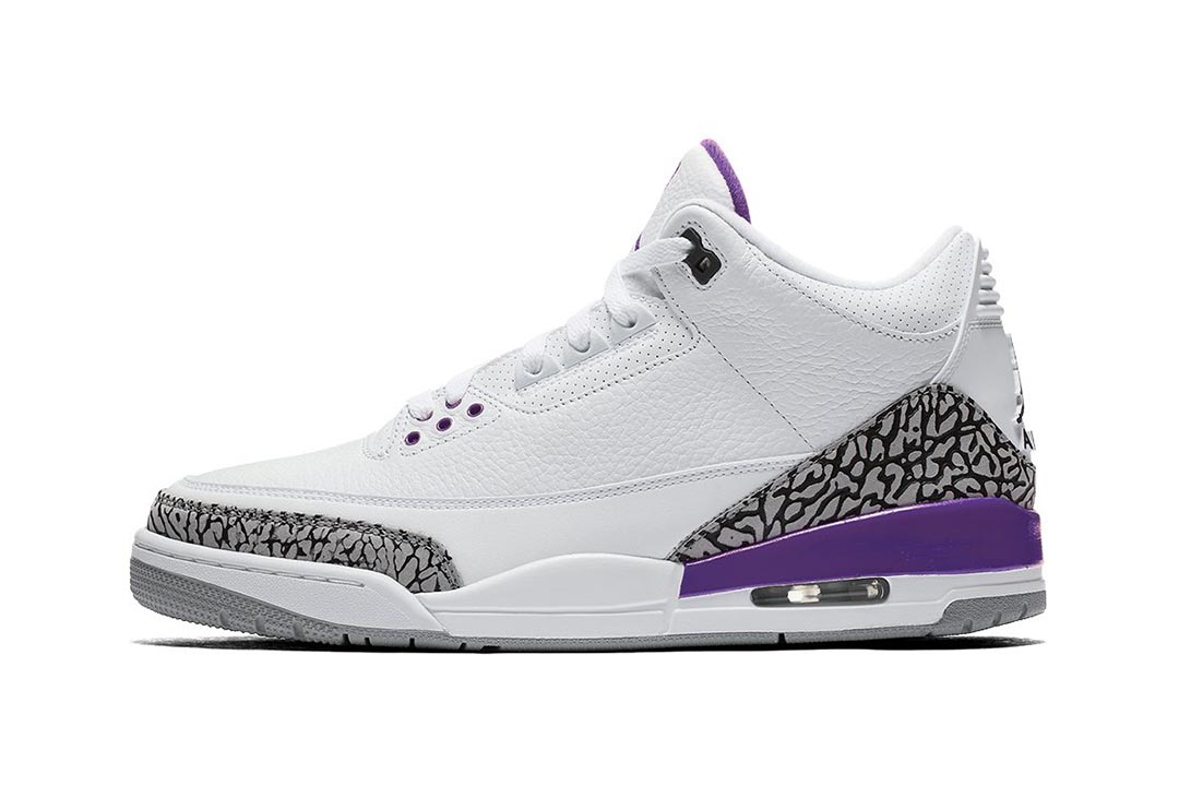 jordan 3 white and purple