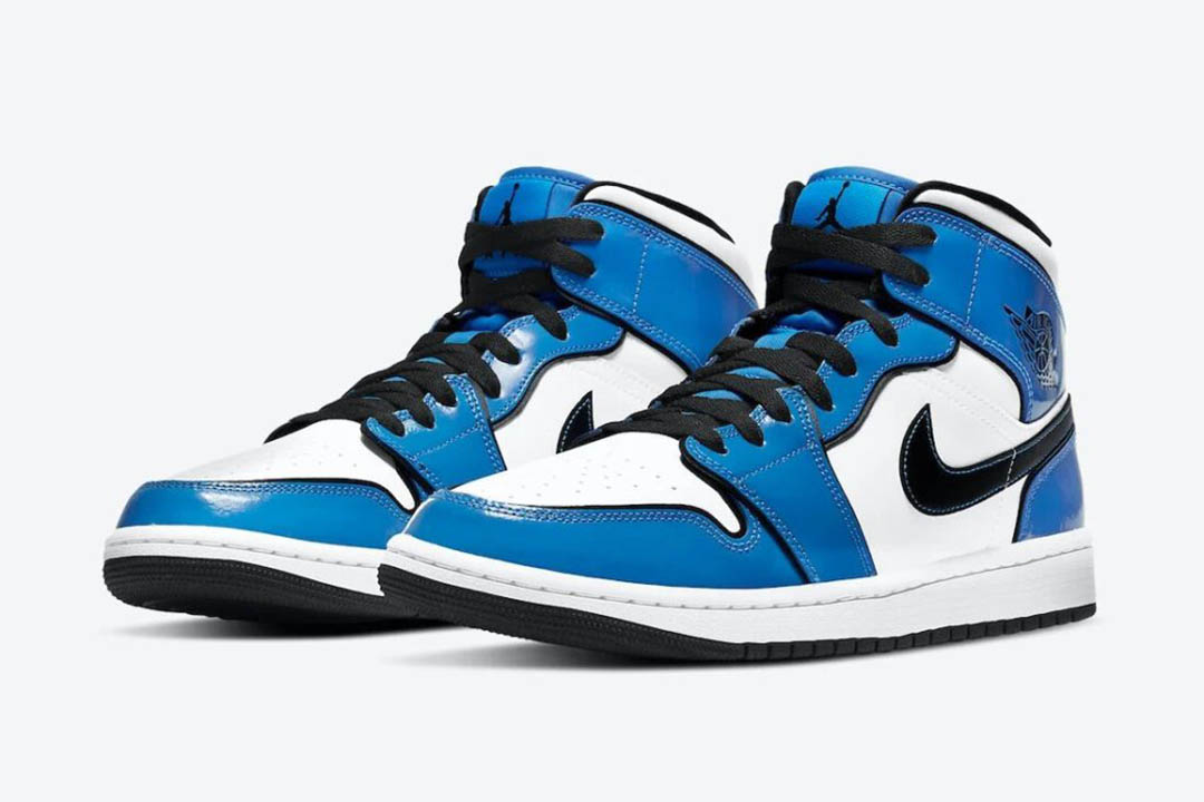 nike air jordan 1 mid blue black