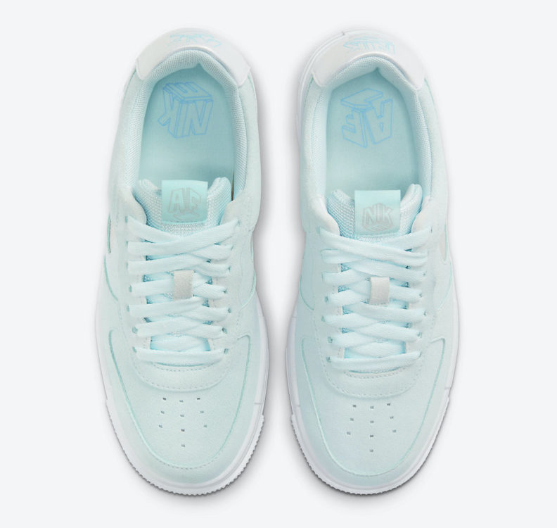 mint green and white air force 1