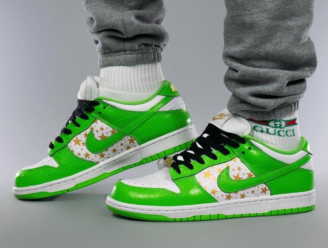 Official Images // Supreme x Nike SB Dunk Low "Mean Green" | Nice Kicks