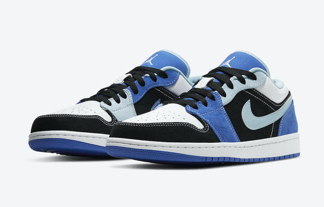 jordan 1 blue and black low