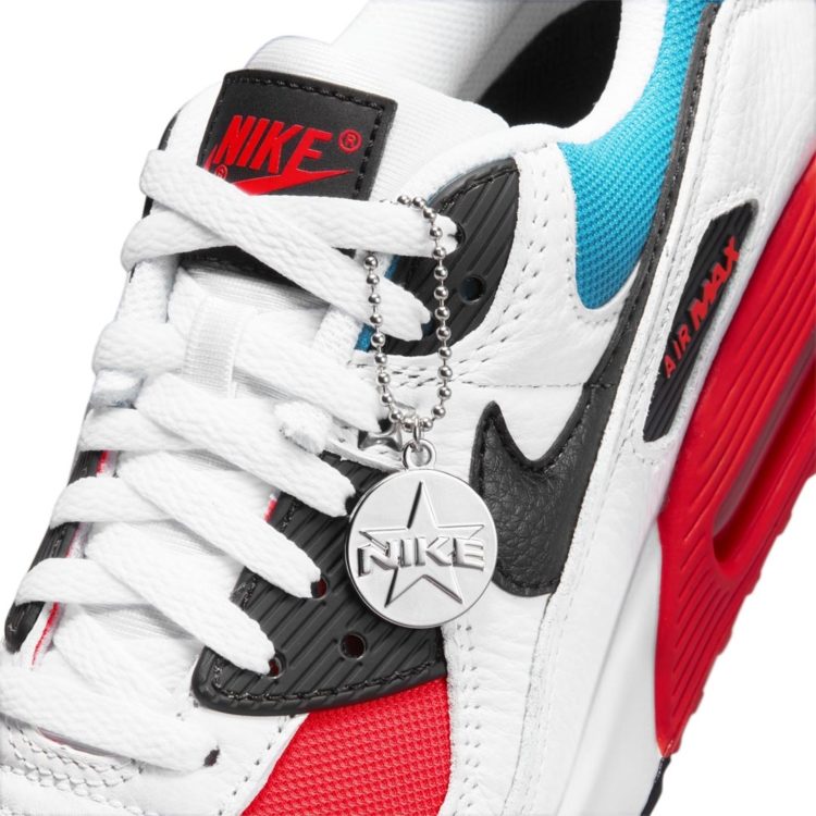 Nike Air Max 90 WMNS White / Black / Bright Crimson / Laser Blue