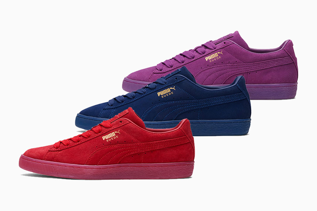 puma suede pink and gold
