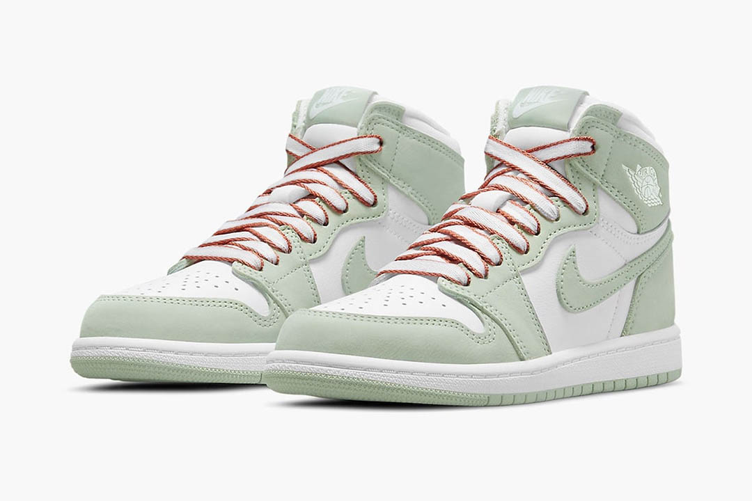 light green and pink jordans