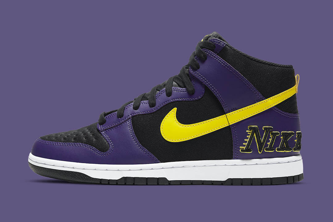 Nike Dunk Hi EMB Lakers Black / Opti Yellow-Court / Purple High Top  Sneakers - Sneak in Peace