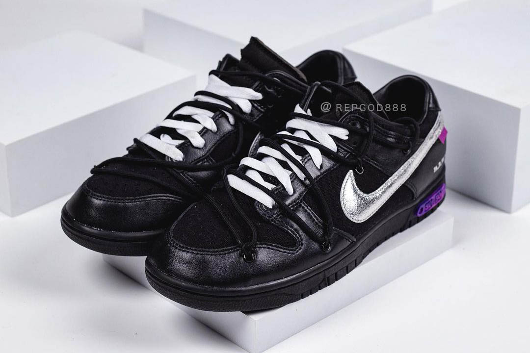 ✅Size 8 - DS Nike x Off-White Dunk Low Black Lot 50 - DM1602001