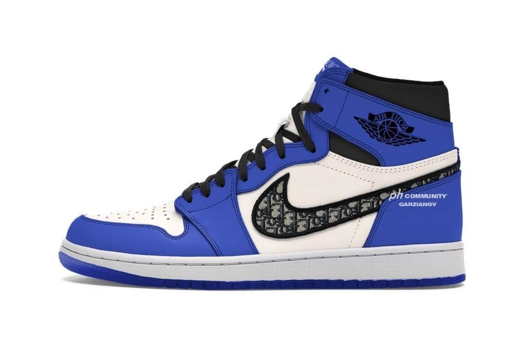 blue dior jordans