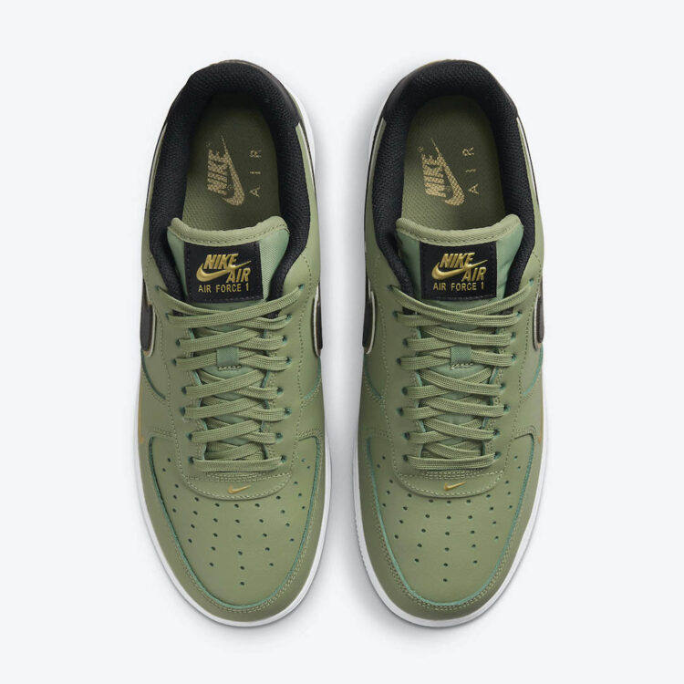 Nike Air Force 1 Low '07 LV8 Double Swoosh Olive Gold Black - DA8481-300  Raffles and Release Date