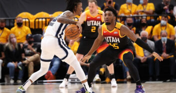 Ja Morant in a custom Nike Adapt BB and Donovan Mitchell in the adidas D.O.N. Issue #3