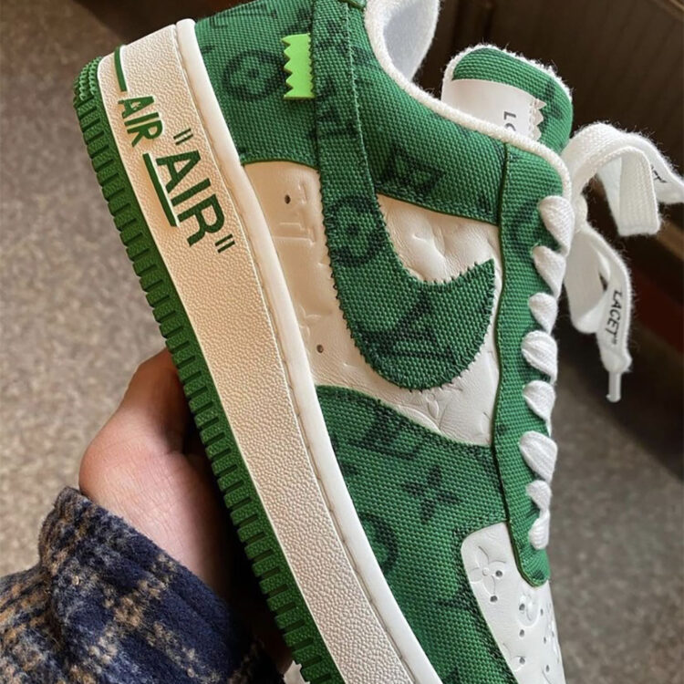 The Louis Vuitton x Nike Air Force 1 Gets Outfitted in Green Suede