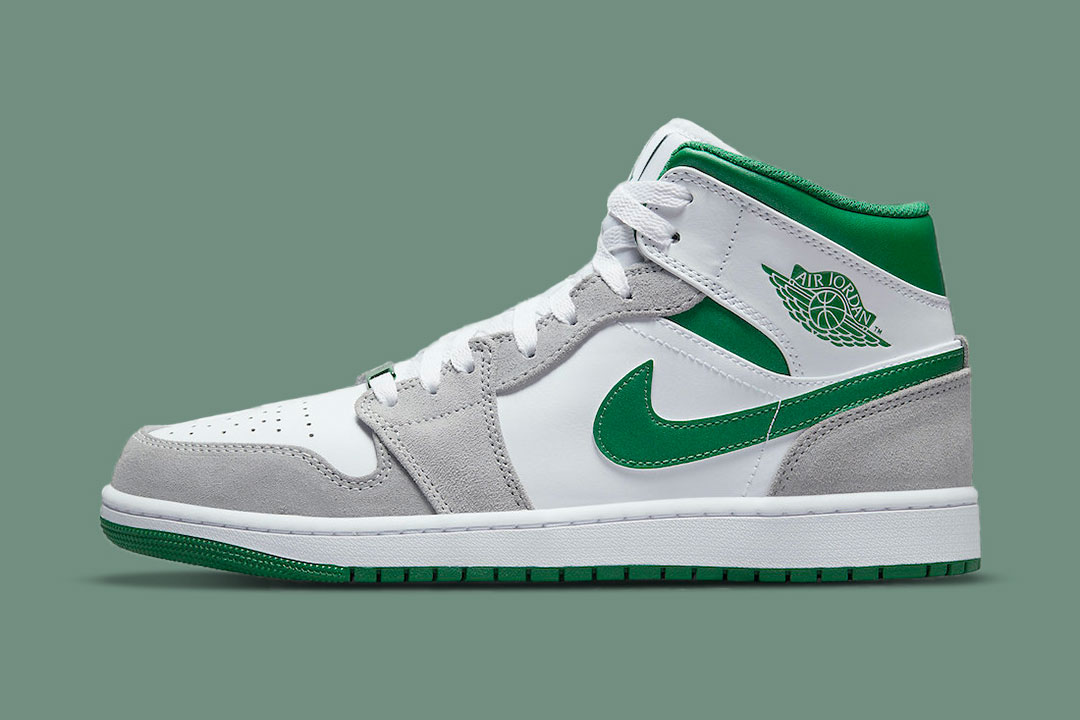 jordan 1 mid green and white