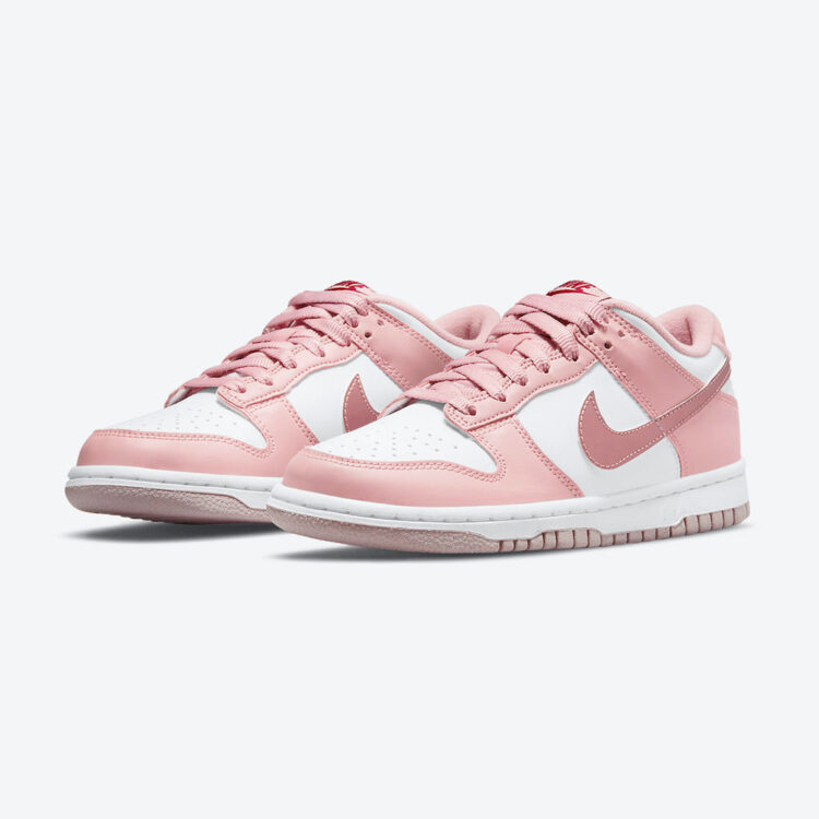 womens dunk low pink and white