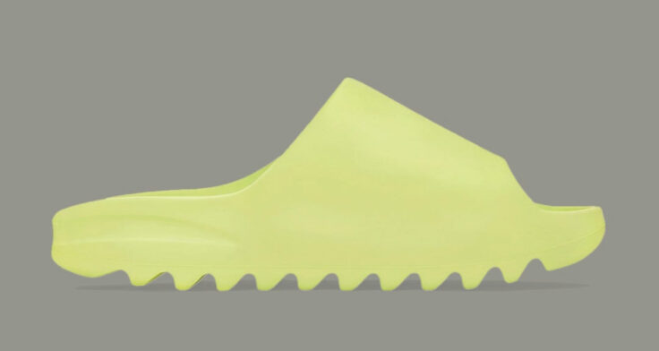 adidas background Yeezy Slide Glow Green GX6138 Lead 736x392