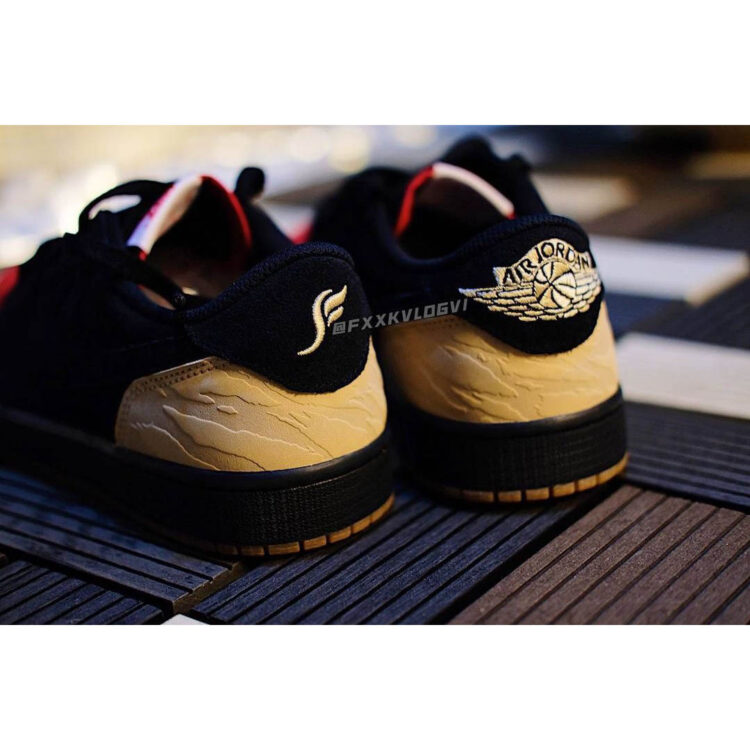 Nike Air Jordan EU44 1 Low Sail University Gold Black 25cm