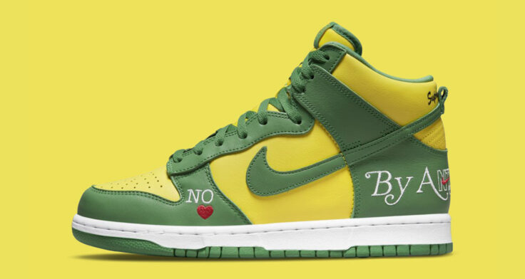 Supreme Nike SB Dunk High By Any Means Brazil lead 736x392