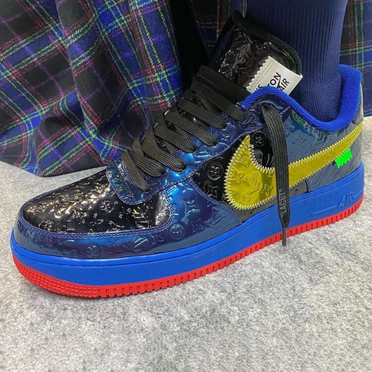 Blue Embossed LV Air Force 1 Custom