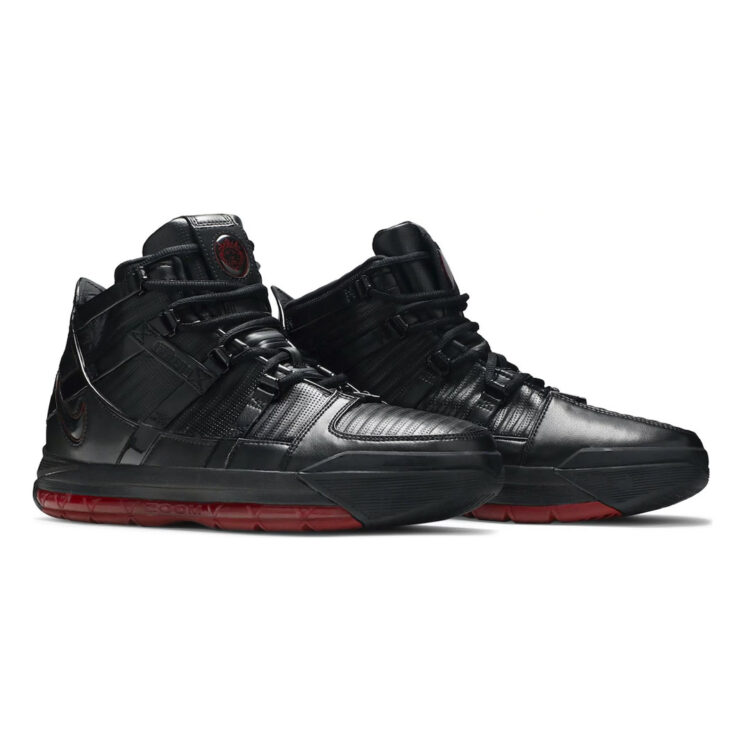 Nike LeBron 3 Black/Metallic Silver-University Red D09354-001