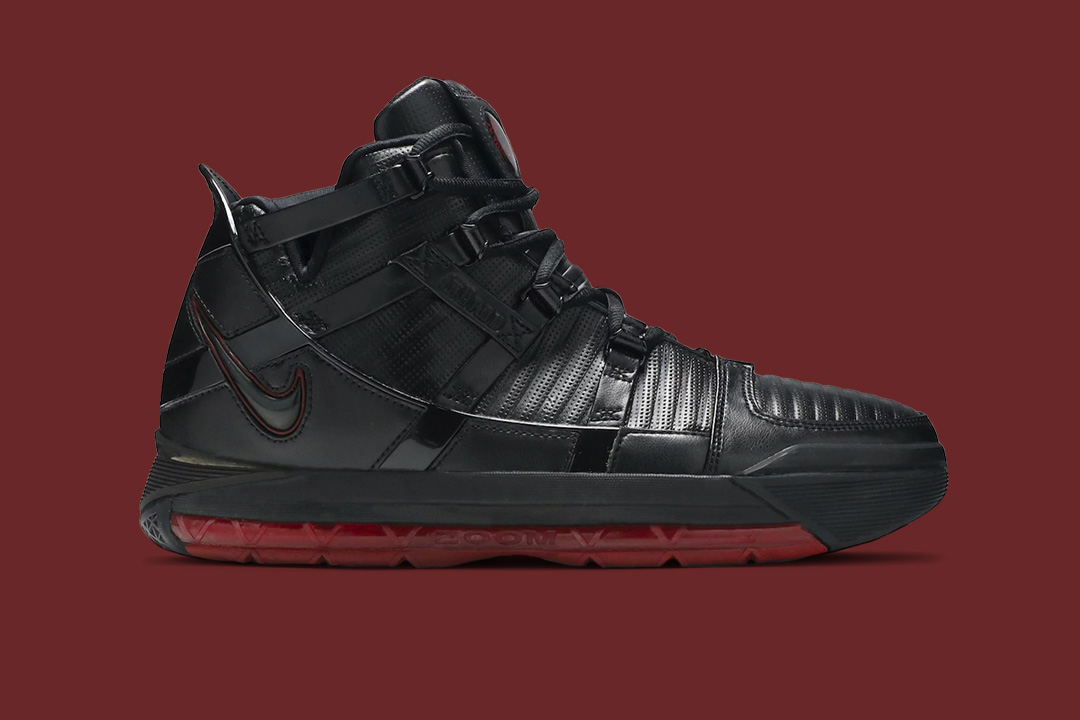 Nike LeBron 3 Black/Metallic Silver-University Red D09354-001