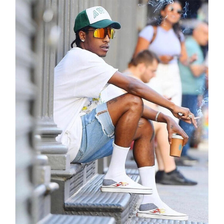 Vans x A$AP Worldwide White & Red Classic Slip-On Mule Shoes